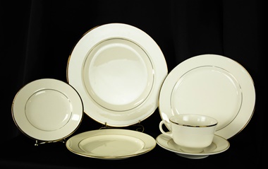 Rent china set in cream with gold trim