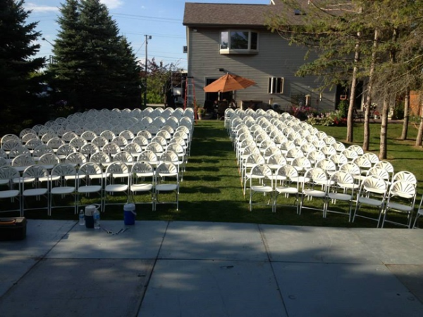Chair Rentals for Backyard Wedding Ceremony in Wauwatosa