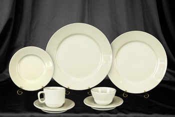 White china place setting rental