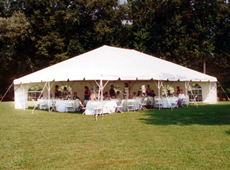 Frame Tent Set Up In Backyard