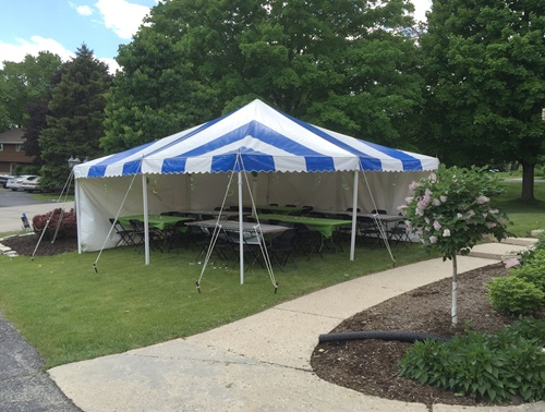 Backyard tent rental in Brookfield Milwaukee graduation party rentals