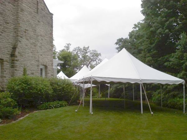 White wedding tent rental in Fox Point, Wisconsin