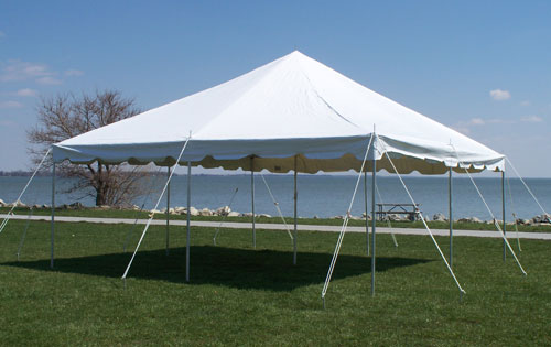 Staking is required 20x20 All White DIY canopy tent for rent Milwaukee