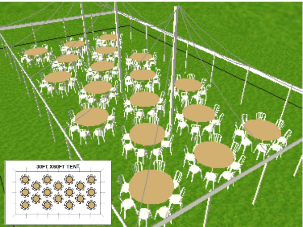 30 by 60 foot Tent Layout