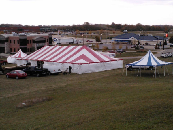 Striped party tent rental in Milwaukee & Madison Wisconsin
