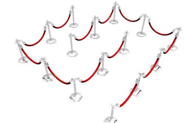 Aisle post (Stanchions), chrome