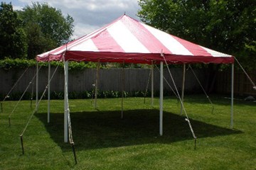 20 by 20 foot Striped Tent