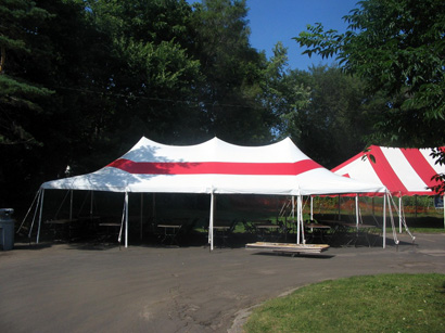 20 by 40 foot Striped Tent