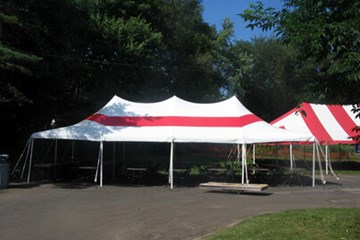 20 by 40 foot Striped Tent