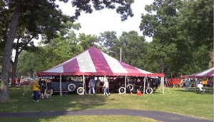 Striped Frame Tent Rental 