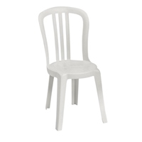 White resin bistro style chair